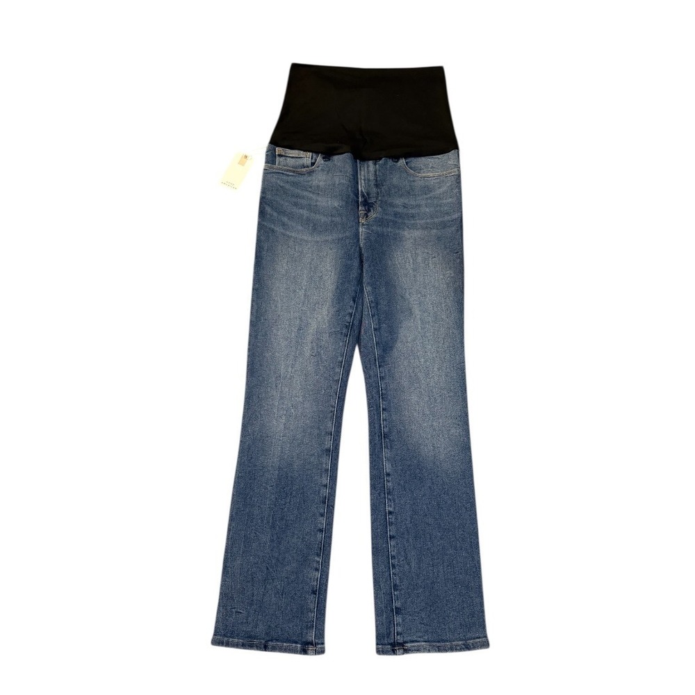 Good American Maternity Good Straight Leg‎ Jeans Blue Over Belly Size 6 28 NEW